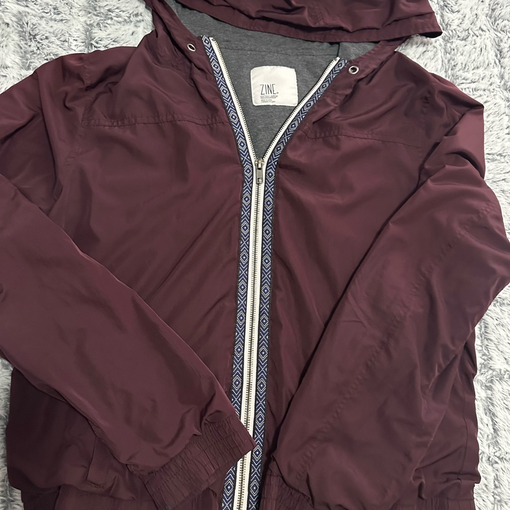 Zine Maroon Hooded Jacket